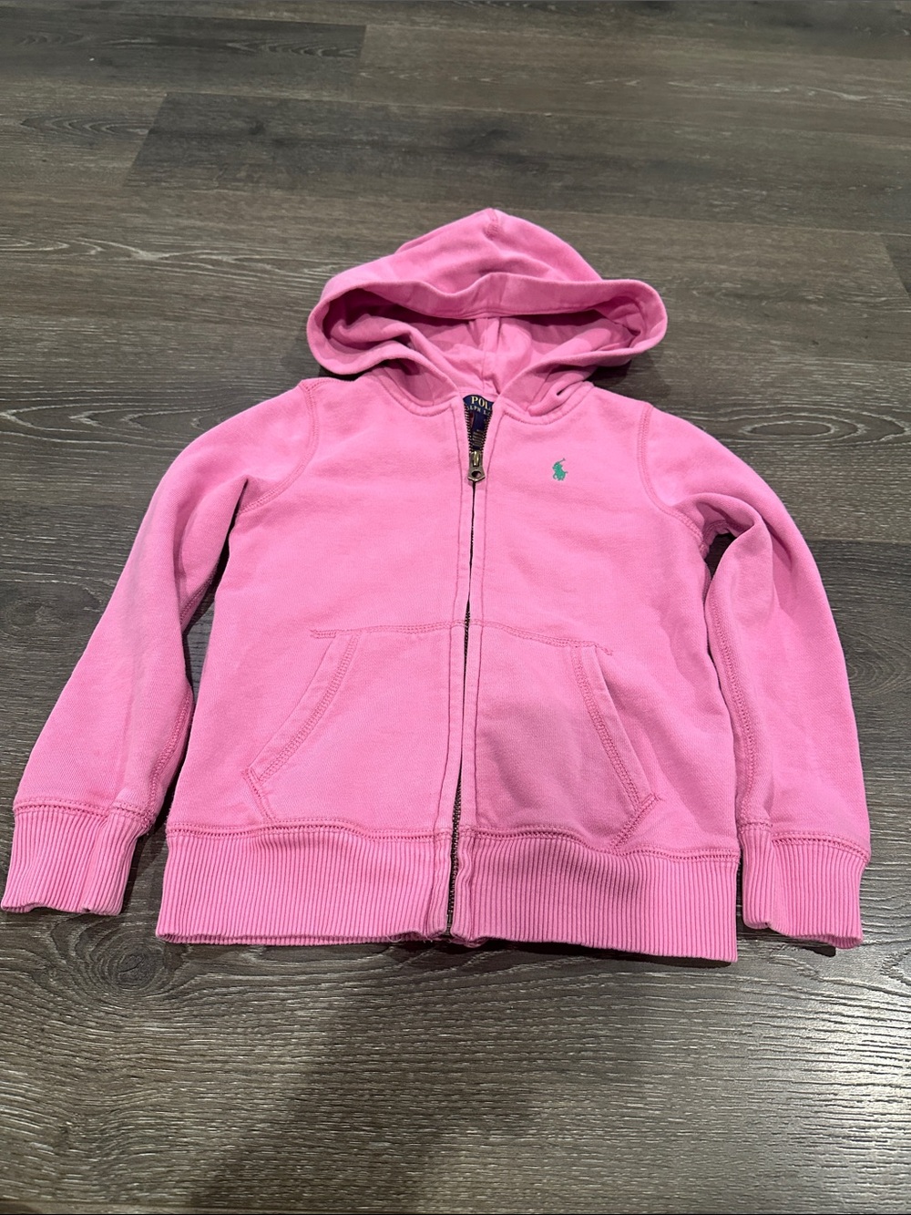 Ralph Lauren Pink Hooded Zip Sweatshirt for Kids